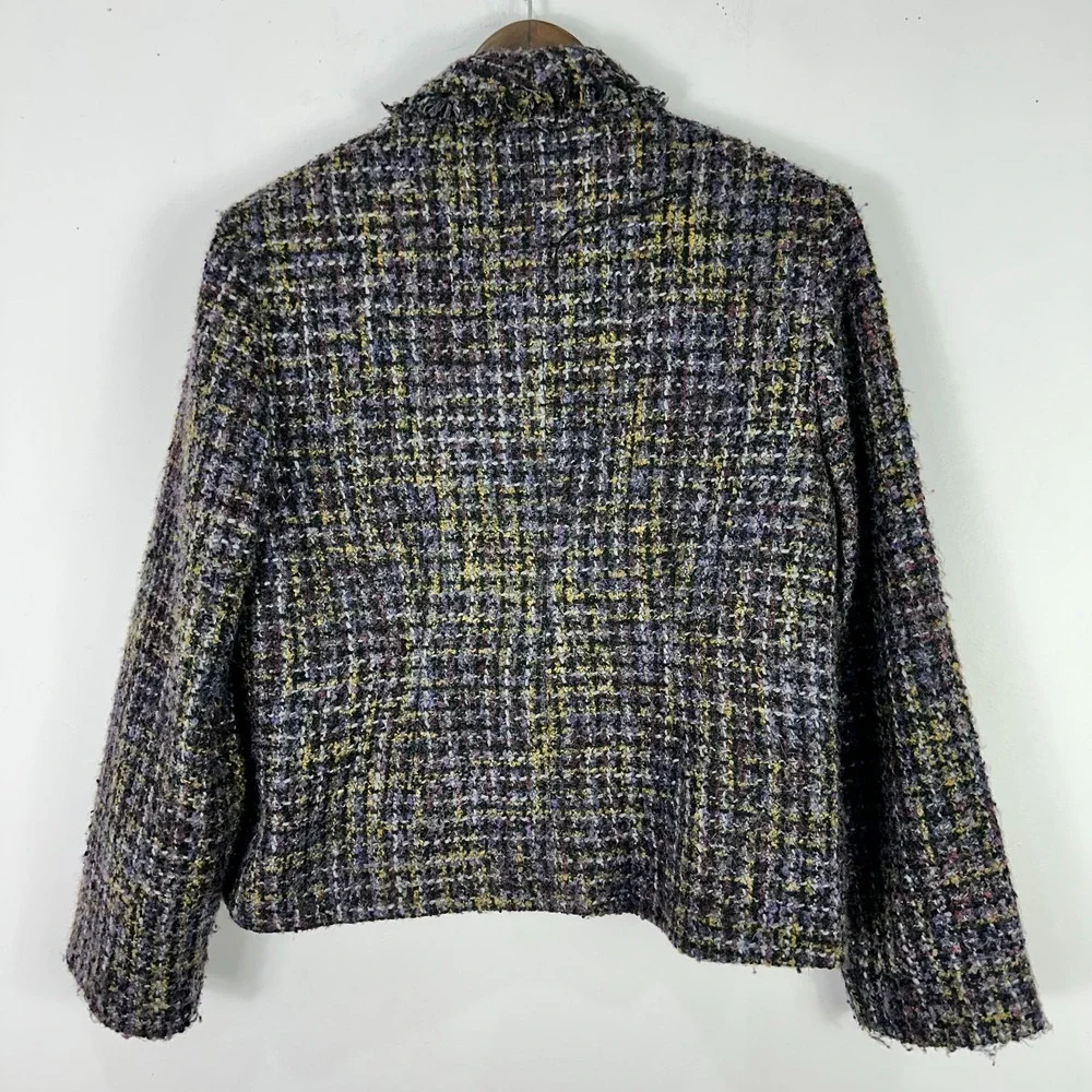 Requirements Blazer 12 Purple Bouclé Tweed Wool Blend Preppy‎ Academia Vintage
